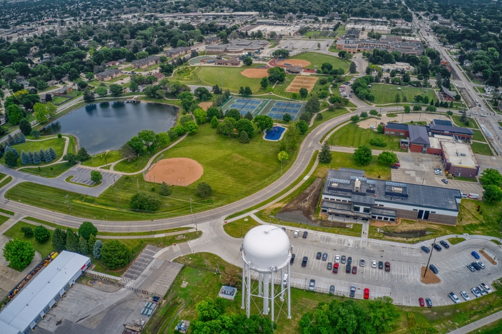 Commercial construction site in Ankeny with open land and development potential